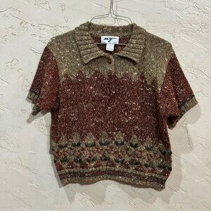 My Women's Brown Short Sleeve Sweater size L